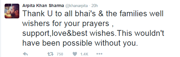 Arpita Tweet