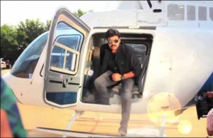 Watch: Chiranjeevi's Helicopter Entrance At Bruce Lee Sets
