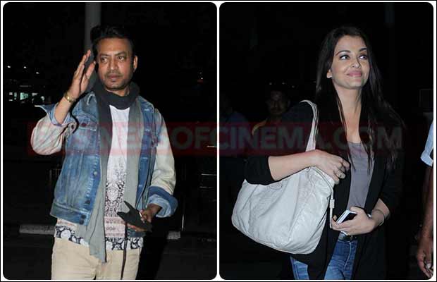 Snapped: Jazbaa Stars Aishwarya Rai Bachchan And Irrfan Khan At The Airport