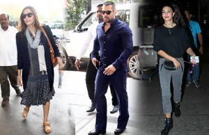 Airport Spotting: Salman Khan, Sonam Kapoor, Jacqueline Fernandez Snapped