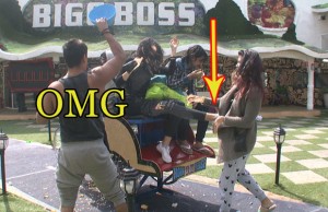 Bigg Boss 9 With Salman Khan: Mandana Unexpectedly Kicks Kishwer In Stomach