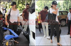 Airport Spotting: Anushka Sharma And Virat Kohli Leave For Their New Year Celebration