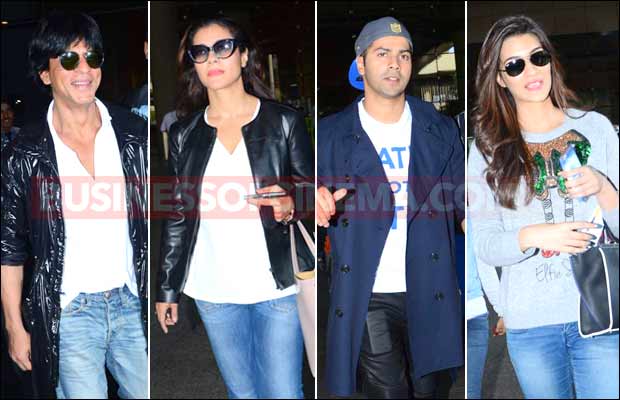 Just In Photos: Shah Rukh Khan, Kajol, Varun Dhawan And Kriti Sanon Return From London!