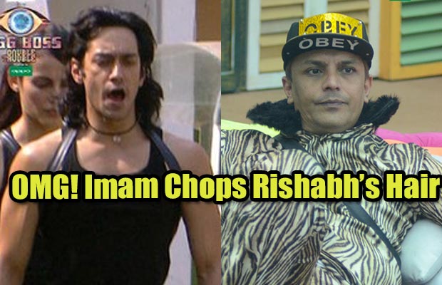 Exclusive Bigg Boss 9: Imam Siddique Finally Succeeds In Making Rishabh Sinha Chop His Hair!