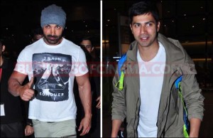 Snapped: Varun Dhawan And John Abraham at Airport