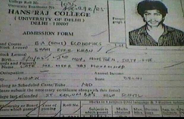 Want To See Shah Rukh Khan’s College Mark Sheet?