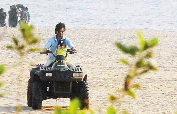 Photo Alert: Shah Rukh Khan And AbRam Quad Biking In Goa!