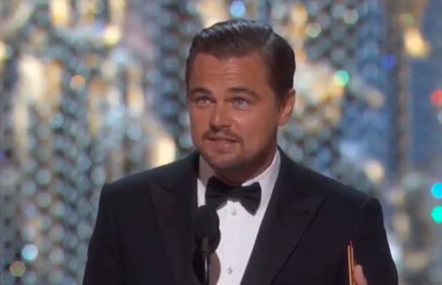 Leonardo DiCaprio Gets Homemade Oscar From Russian Fans