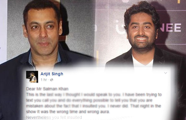 Arijit Singh Openly Apologises To Salman Khan On Facebook