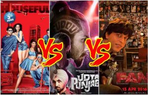 Box Office: Shahid Kapoor's Udta Punjab Vs Shah Rukh Khan's Fan Vs Akshay Kumar's Housefull 3