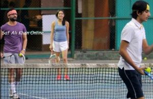 Inside Photos: Saif Ali Khan Playing A Match With Kids Sara And Ibrahim