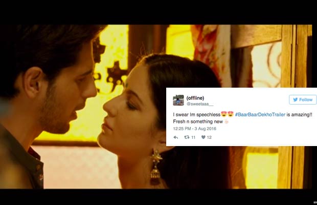 Baar Baar Dekho Trailer: Look How Twitterati Reacted To Sidharth Malhotra And Katrina Kaif’s Movie Trailer!