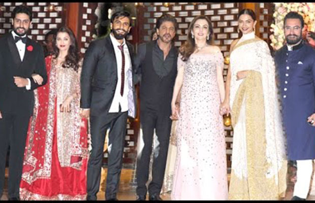 Watch: Shah Rukh Khan, Deepika Padukone, Ranveer Singh And Others At Ambani’s Wedding Bash