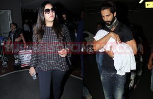 Airport Spotting: Shahid Kapoor With Wife Mira And Daughter Misha!