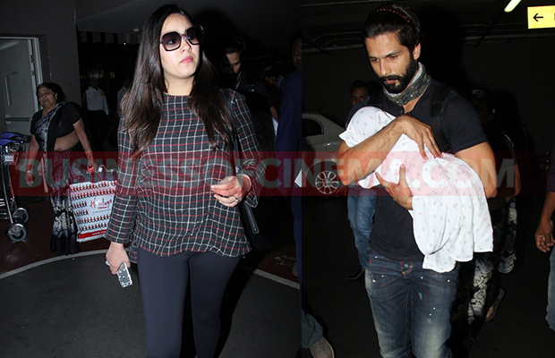 Airport Spotting: Shahid Kapoor With Wife Mira And Daughter Misha!