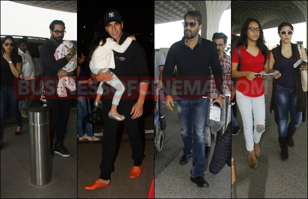 Airport Spotting: Shahid Kapoor-Mira With Misha, Ajay Devgn-Kajol With Kids Head For A Family Vacation!