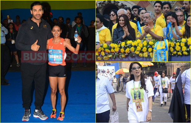 John Abraham, Sonali Bendre, Juhi Chawla, Rahul Bose And Others At Mumbai Marathon 2017!