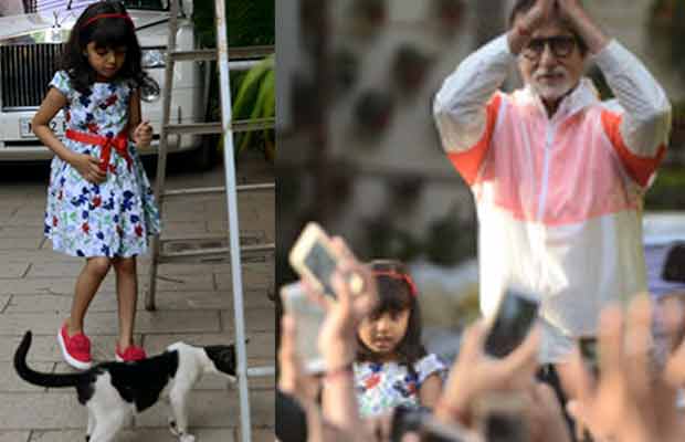 Photos: Adorable Aaradhya Joins Grandfather Amitabh Bachchan For Sunday Wave-Out Ritual