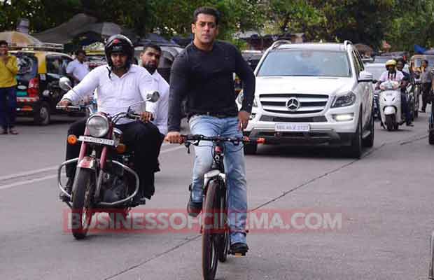 Photos: Salman Khan Takes His Being Human Cycle For A Spin In Style!