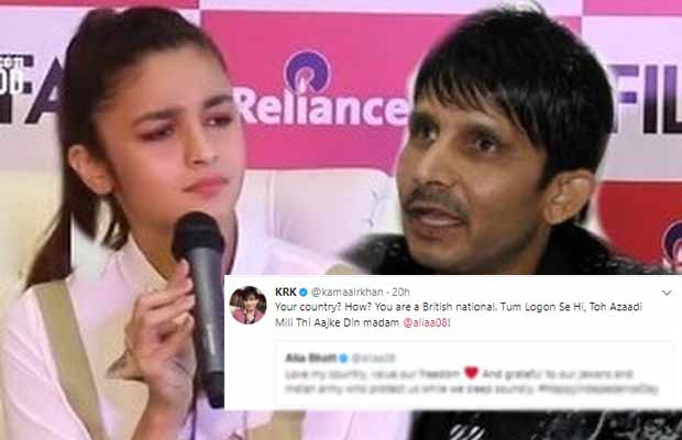 Here’s How Kamaal R Khan Taunts Alia Bhatt On Celebrating Independence Day Of India