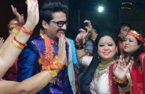 Bharti Singh And Haarsh Limbachiyaa Seek Blessings At Mata Ki Chowki