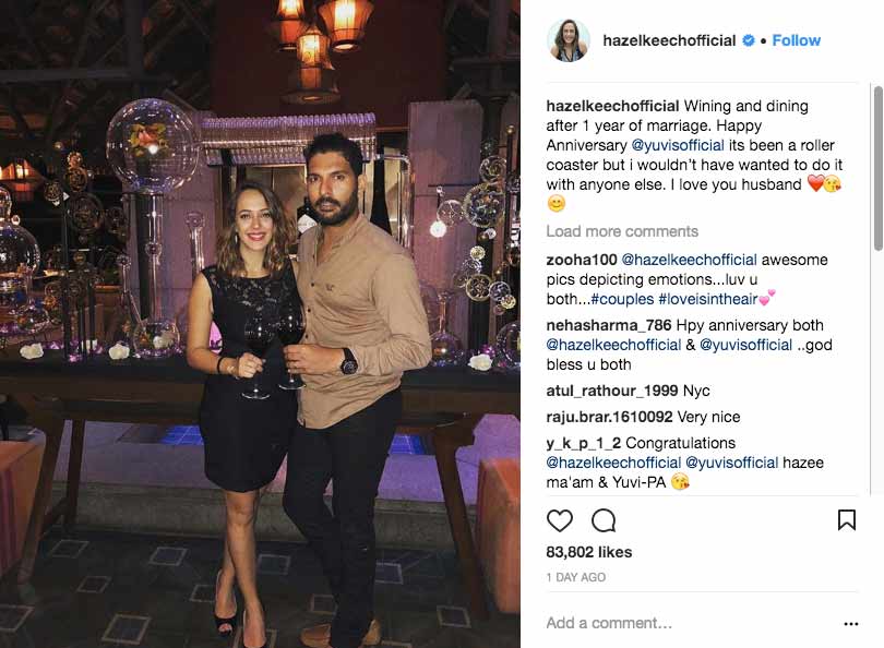 yuvraj singh hazel keech