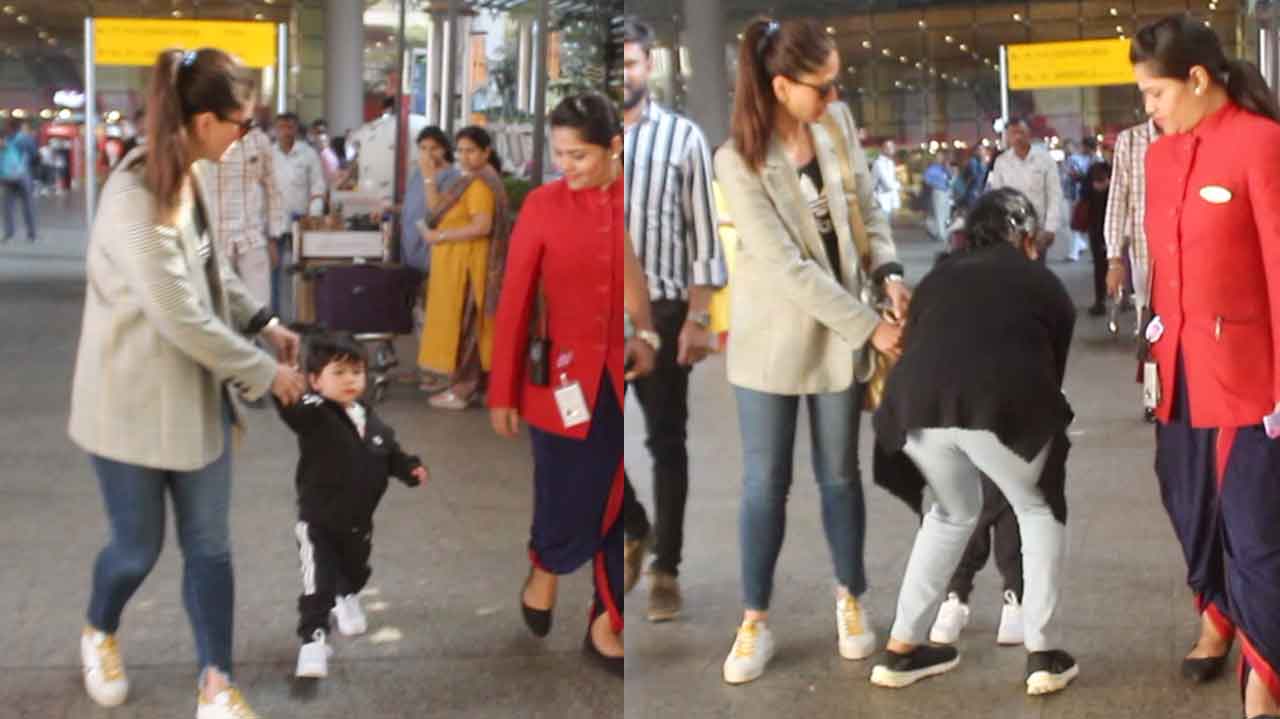 Watch Video: Taimur Ali Khan Cutely Walks With Mom Kareena Kapoor Khan At Airport